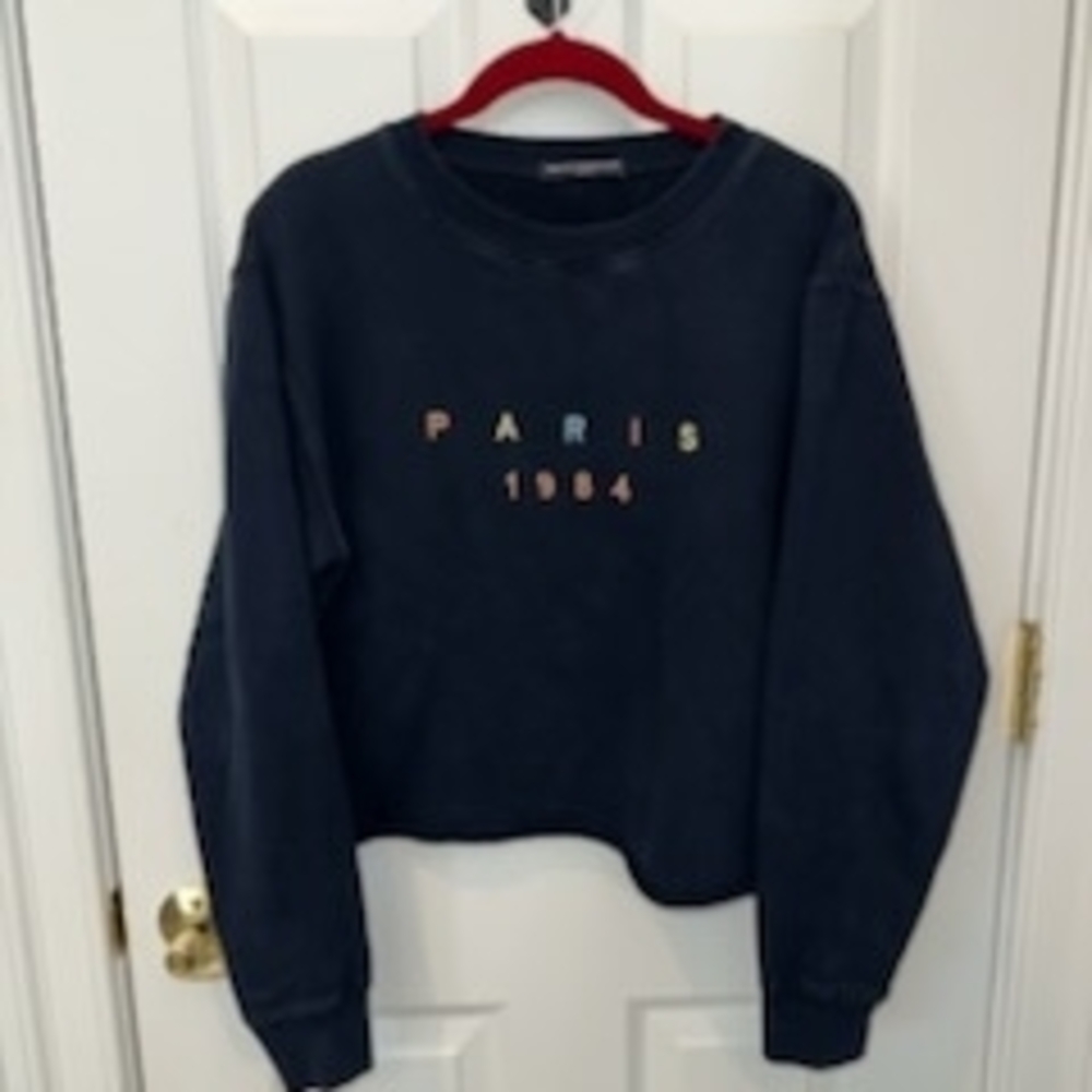 Brandy Melville Navy Paris Sweatshirt